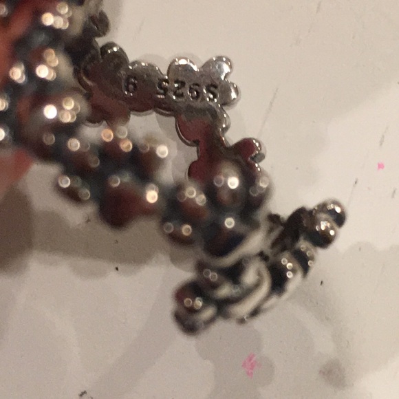 Paw Print Band Ring 925 Silver - Picture 8 of 9